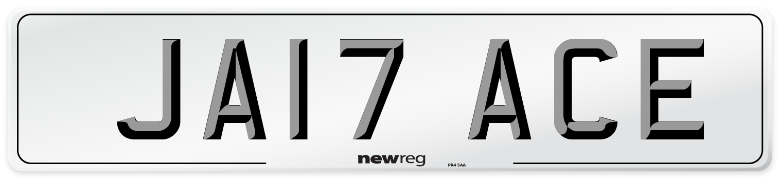 JA17 ACE Number Plate from New Reg